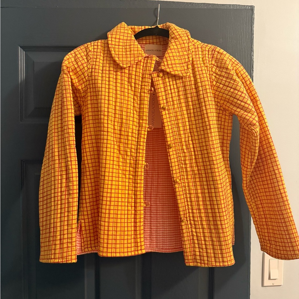 Maria de la Orden Yellow and Red/Pink Checkered Jacket